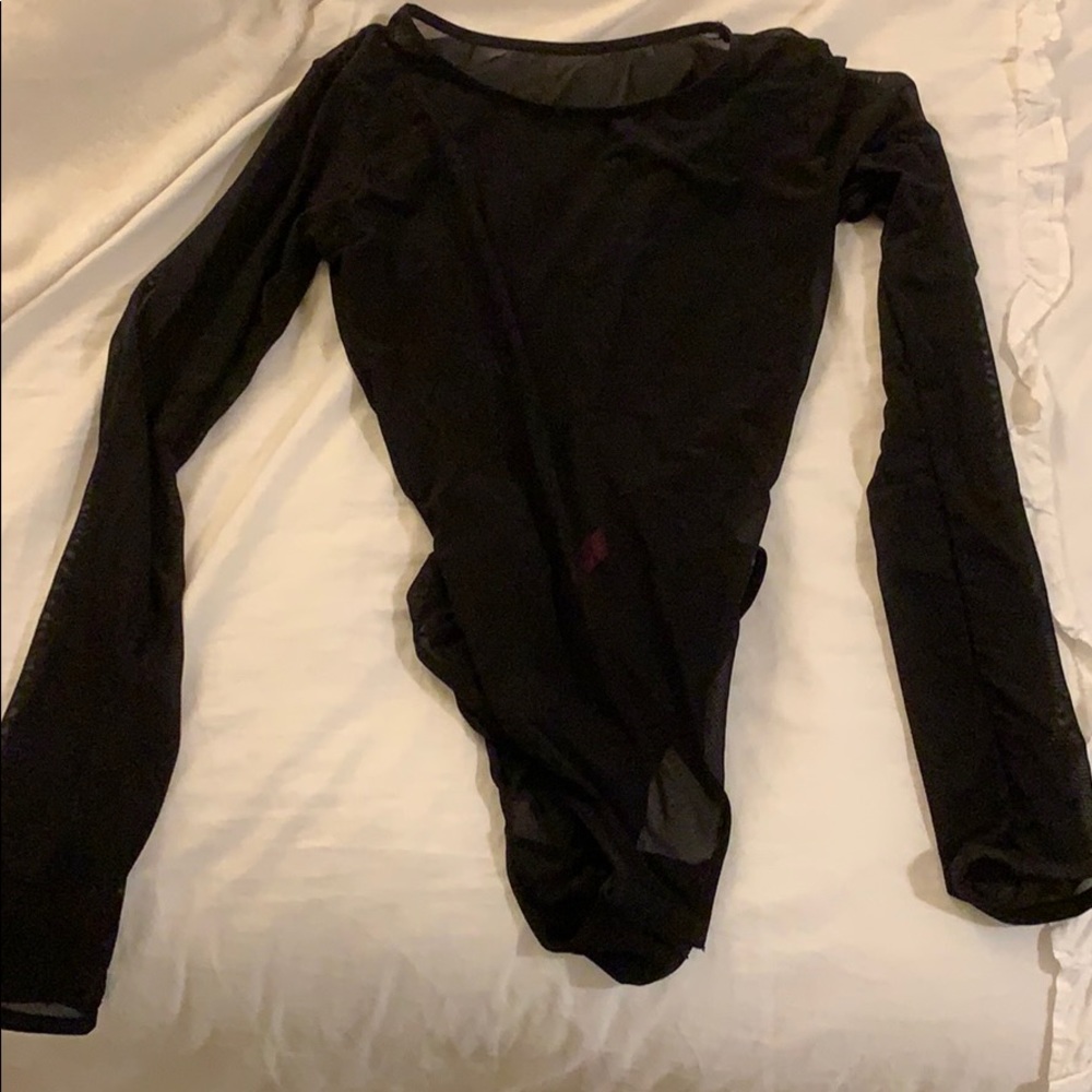 Sheer black bodysuit